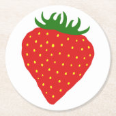 Simple Strawberryコースター ラウンドペーパーコースター (正面)