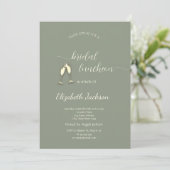 Simple String Lights Champagne Sage Green Wedding 招待状 (スタンド正面)