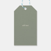 Simple String Lights Sage Green Thank You ギフトタグ (裏面)