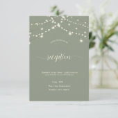 Simple String Lights Sage Green Wedding 招待状 (スタンド正面)