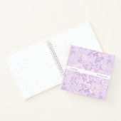 Simple Stripe Pastel Purple Floral Square ノートブック (内部)