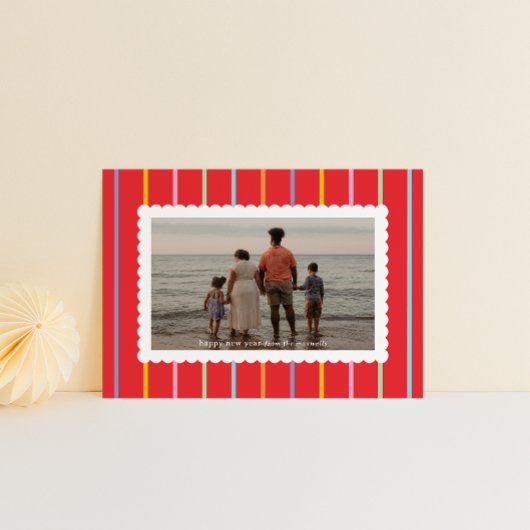 Simple Stripes and Scallops Landscape Photo シーズンカード