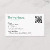 Simple Style Clean Lifestyle Calming Sage Green 名刺 (裏面)