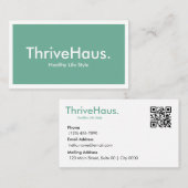 Simple Style Clean Lifestyle Calming Sage Green 名刺 (正面/裏面)