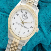 Simple Style Floral Monogram couple names 腕時計