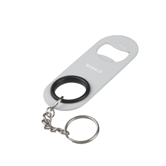 Simple Stylish Bottle Opener Custom Text Bar Key キーホルダー栓抜き (裏面アングル)