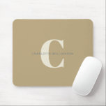 Simple Stylish Chic Monogram Name in Dusty Gold マウスパッド<br><div class="desc">Simple Stylish Chic Monogram Name in Dusty Gold Mouse Pad</div>