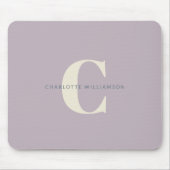 Simple Stylish Chic Monogram Name in Dusty Lilac マウスパッド (正面)