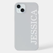 SIMPLE STYLISH CUSTOMIZED NAME MODERN LIGHT GREY  iPhoneケース (裏面)
