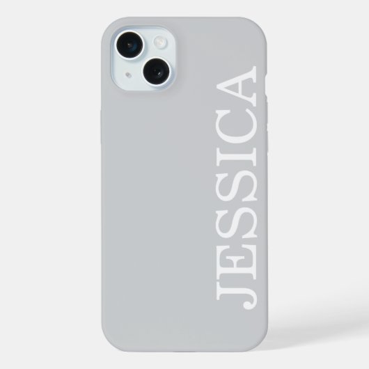 SIMPLE STYLISH CUSTOMIZED NAME MODERN LIGHT GREY  iPhoneケース (裏面)
