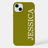 SIMPLE STYLISH CUSTOMIZED NAME MODERN OLIVE iPhoneケース (裏面)