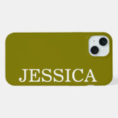 SIMPLE STYLISH CUSTOMIZED NAME MODERN OLIVE iPhoneケース (裏面横)