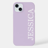 SIMPLE STYLISH CUSTOMIZED NAME MODERN PALE PURPLE iPhoneケース (裏面)