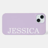 SIMPLE STYLISH CUSTOMIZED NAME MODERN PALE PURPLE iPhoneケース (裏面横)