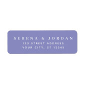 SIMPLE STYLISH CUSTOMIZED WEDDING BLUE ADDRESS ラベル (正面)