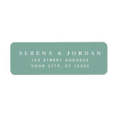 SIMPLE STYLISH CUSTOMIZED WEDDING TEAL ADDRESS ラベル (正面)
