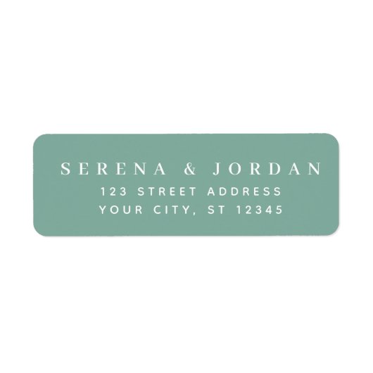 SIMPLE STYLISH CUSTOMIZED WEDDING TEAL ADDRESS ラベル (正面)