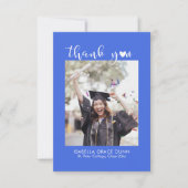 Simple Stylish Heart Calligraphy Script Graduation サンキューカード (正面)