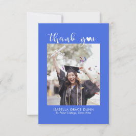 Simple Stylish Heart Calligraphy Script Graduation サンキューカード