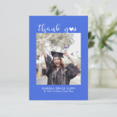 Simple Stylish Heart Calligraphy Script Graduation サンキューカード (スタンド正面)