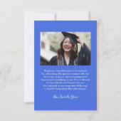 Simple Stylish Heart Calligraphy Script Graduation サンキューカード (裏面)