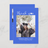 Simple Stylish Heart Calligraphy Script Graduation サンキューカード (正面/裏面)