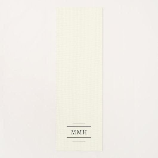 Simple Stylish Ivory Monogram ヨガマット (正面)