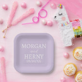 SIMPLE STYLISH MODERN CLASSIC WEDDING NAME ペーパープレート (パーティー)