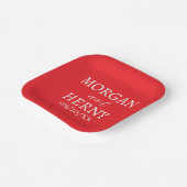 SIMPLE STYLISH MODERN CLASSIC WEDDING NAME ペーパープレート (傾斜あり)