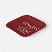 SIMPLE STYLISH MODERN CLASSIC WEDDING NAME ペーパープレート (傾斜あり)