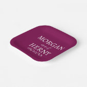 SIMPLE STYLISH MODERN CLASSIC WEDDING NAME ペーパープレート (傾斜あり)