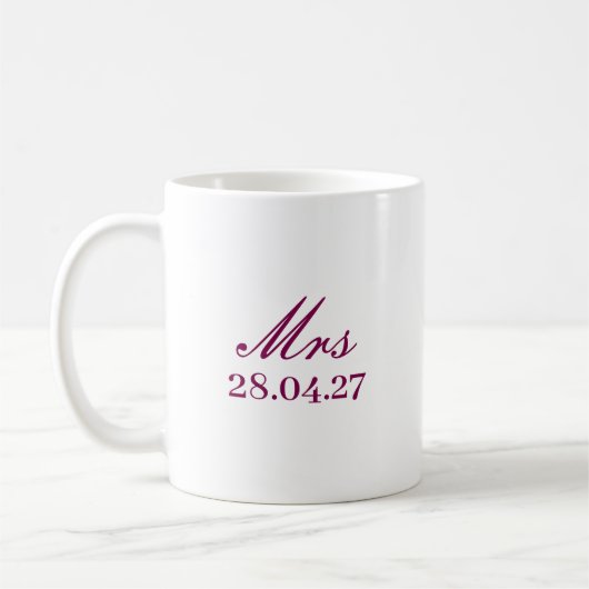 SIMPLE STYLISH MODERN CUSTOMIZED MRS MOTHER'S DAY  コーヒーマグカップ (左)
