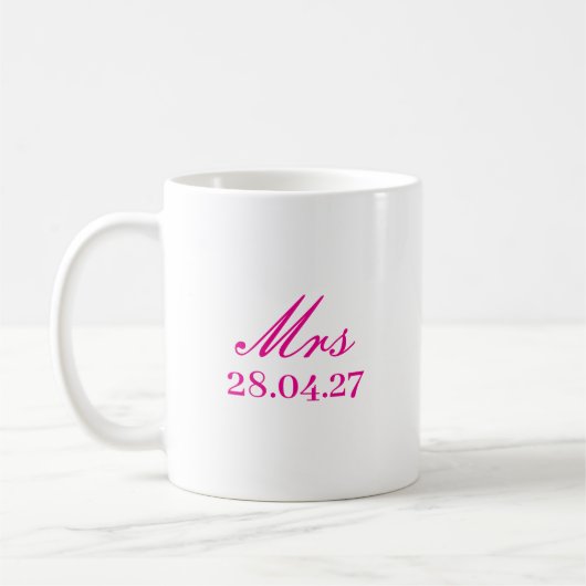 SIMPLE STYLISH MODERN CUSTOMIZED MRS MOTHER'S DAY  コーヒーマグカップ (左)