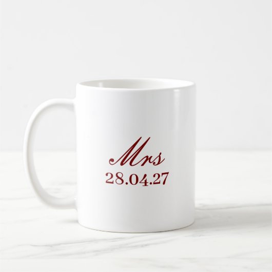 SIMPLE STYLISH MODERN CUSTOMIZED MRS MOTHER'S DAY  コーヒーマグカップ (左)