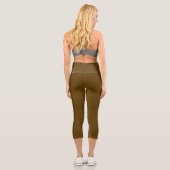 Simple Stylish Modern Minimal Monogram Brown Gym カプリレギンス (裏面)