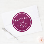 Simple Stylish Modern Minimal Monogram Wedding  ラウンドシール (封筒)