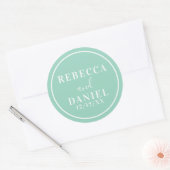 Simple Stylish Modern Minimal Monogram Wedding  ラウンドシール (封筒)