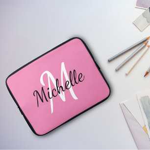 Simple Stylish Monogram Add Your Name + Initial ラップトップスリーブ