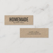 Simple Stylish Rustic Homemade Kraft スキニー名刺 (正面/裏面)