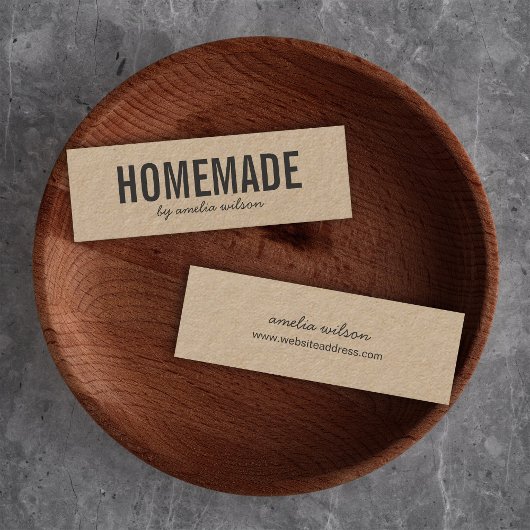 Simple Stylish Rustic Homemade Kraft スキニー名刺