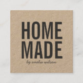 Simple Stylish Rustic Homemade Kraft スクエア名刺 (正面)