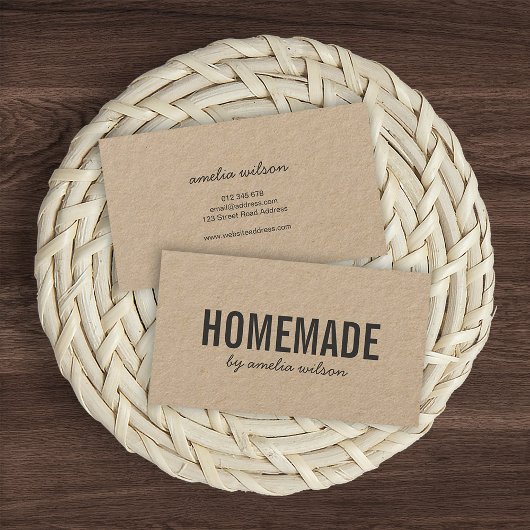 Simple Stylish Rustic Homemade Kraft 名刺