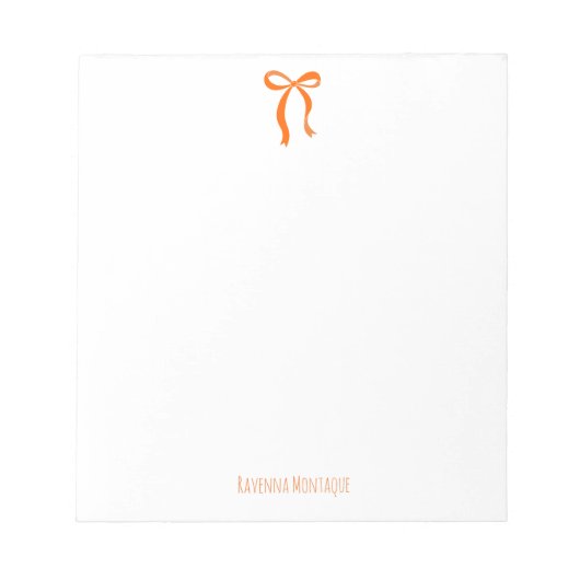 Simple Sunset Orange Bow Script Custom Name Script ノートパッド (正面)