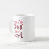 Simple Sweet Love One Love One Heart Romantic Cute コーヒーマグカップ (正面左)