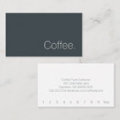 Simple Swiss Word Dark Loyalty Coffee Punch-Card ロイヤリティカード (正面/裏面)