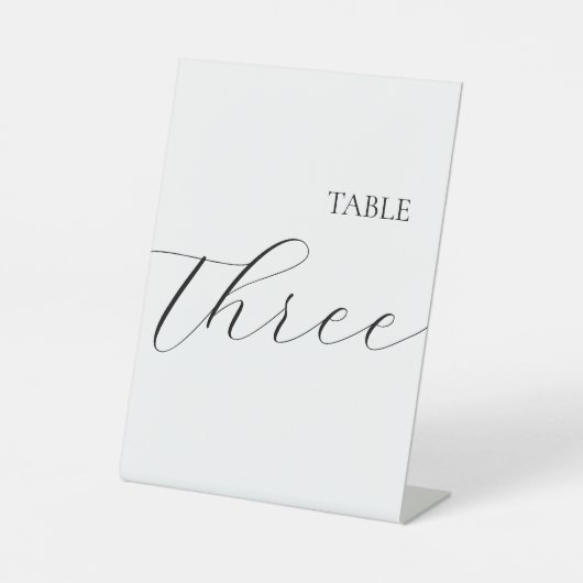 Simple Table Number Three  台座サイン (正面)