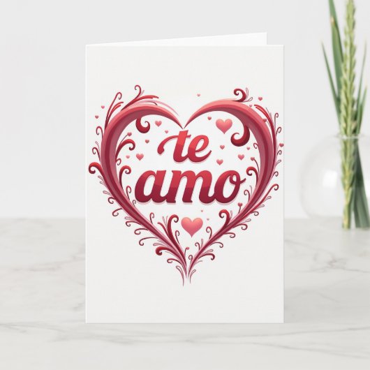 Simple Te Amo Heart Card カード (正面)