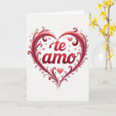 Simple Te Amo Heart Card カード (黄色い花)