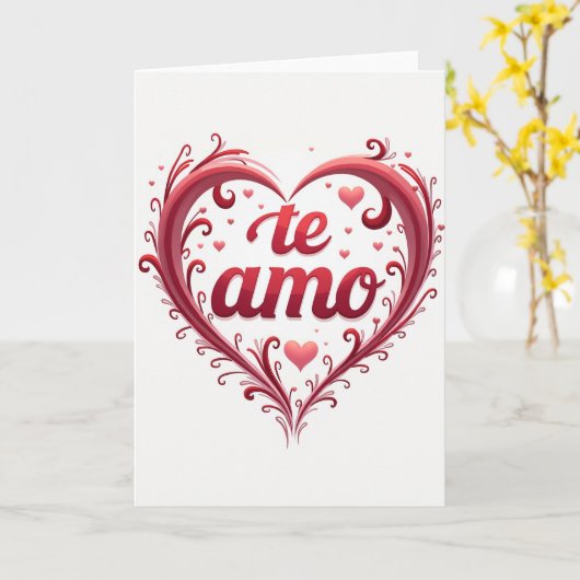 Simple Te Amo Heart Card カード (黄色い花)