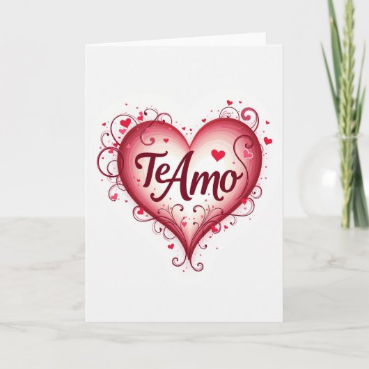 Simple Te Amo Heart Love Card カード (正面)